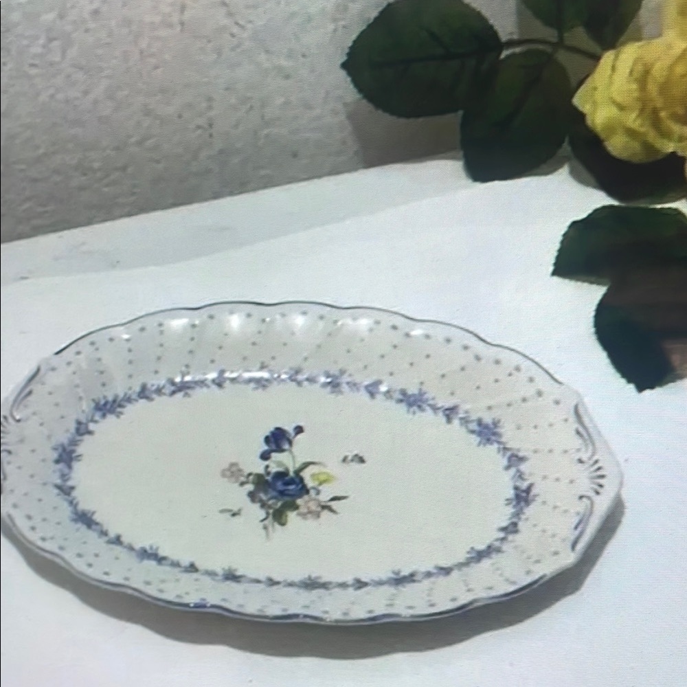Floral Blue and White Serving Platter